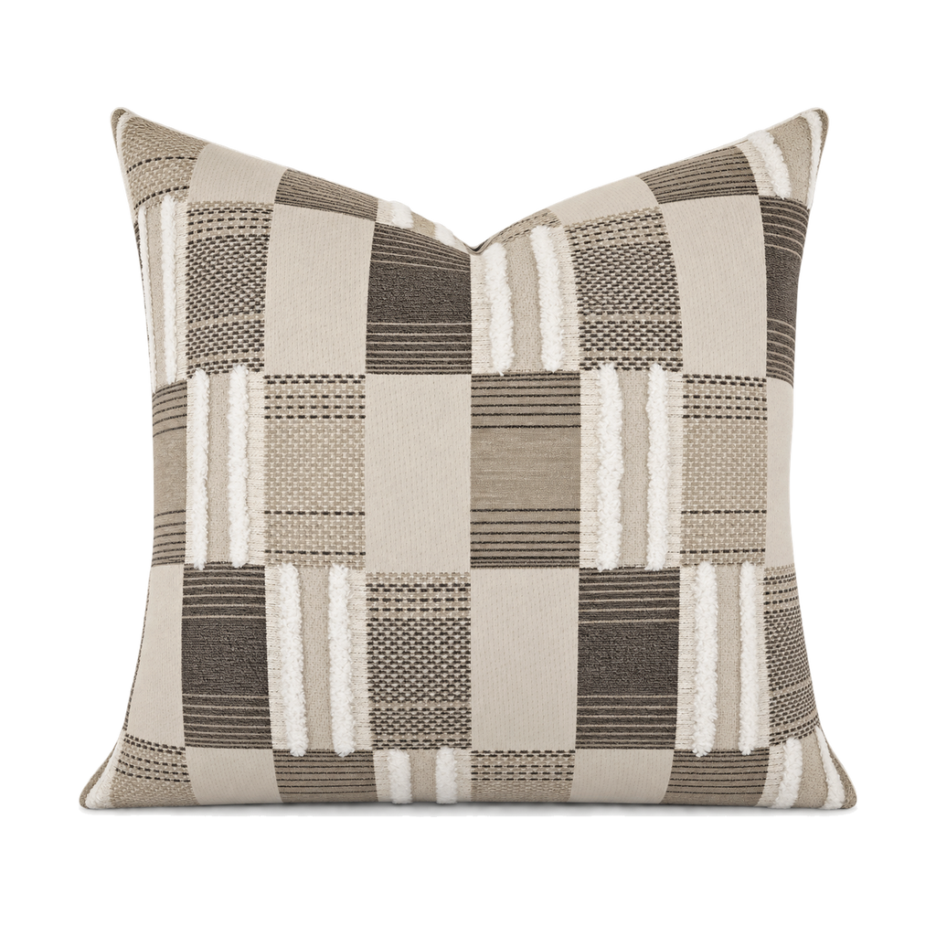 Mickey Taupe – 22" × 22" Luxury Outdoor Square Pillow