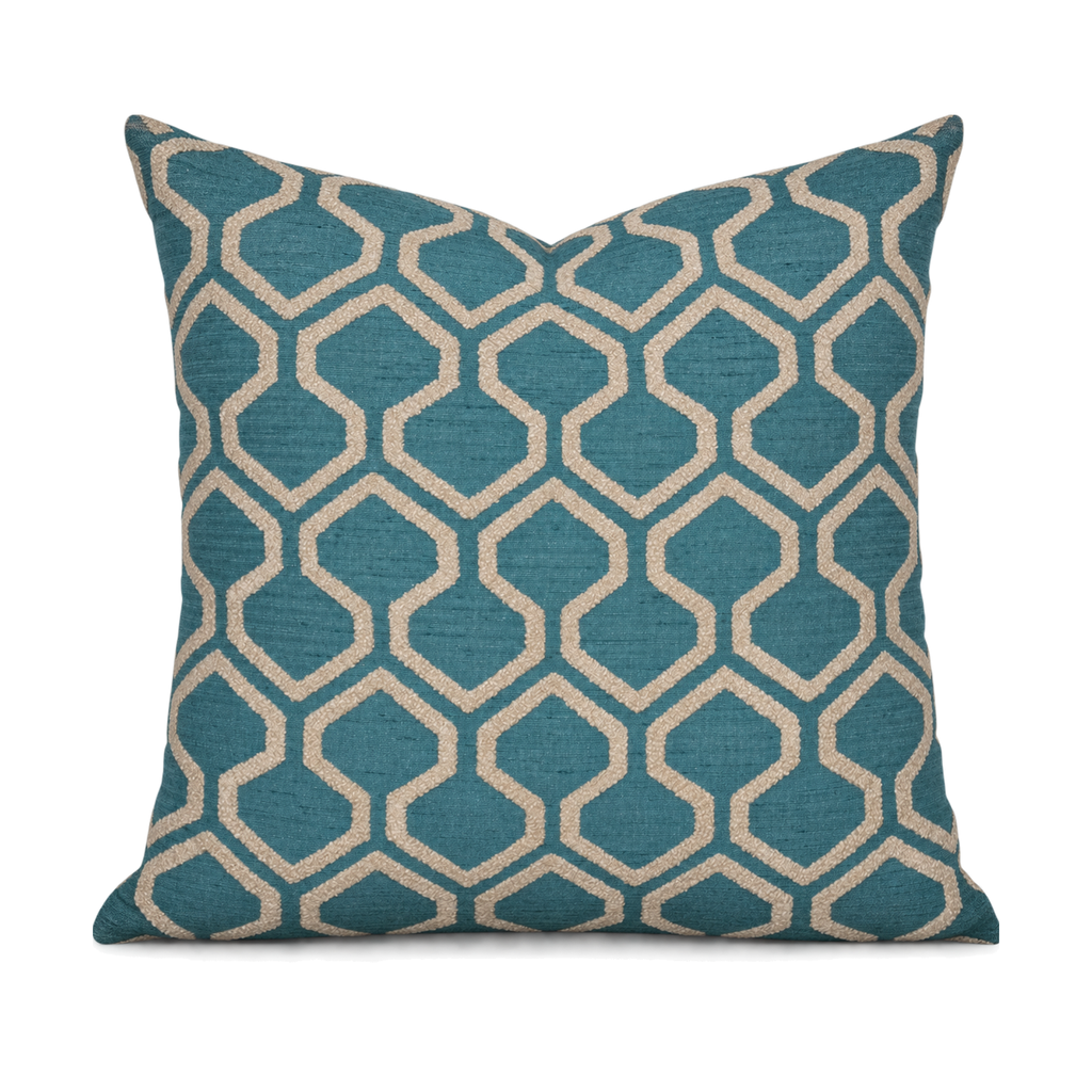 Raw Edges Turquoise – 24" × 24" Luxury Square Pillow