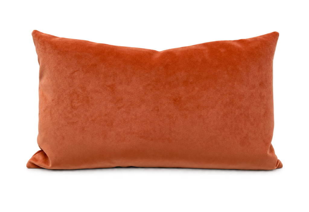 Salmon Velvet – 24" × 14" Luxury Lumbar Pillow