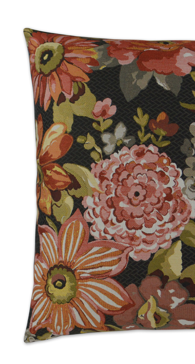 Luxury Pillow - 24" x 24" - Geranium Charcoal