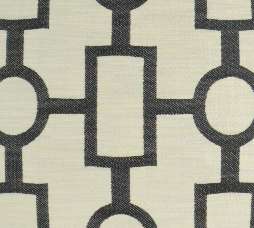 Luxury Pillow - 24" x 24" - Ellington Black Embroidered Geometric Pattern In Black Over A White Background On Both Sides