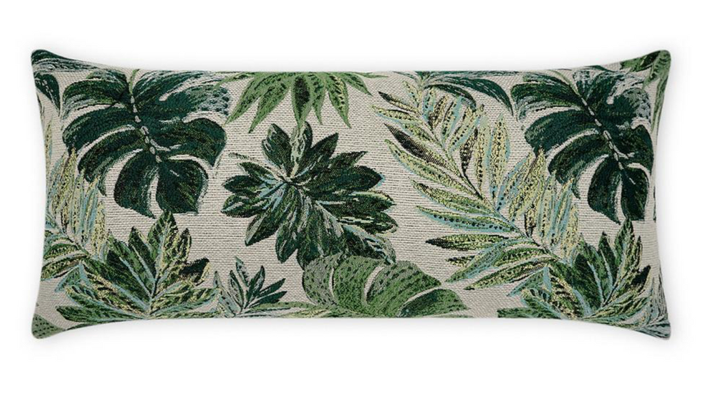 Luxury Outdoor Lumbar Pillow – 22" × 12" – Rain Forest Green