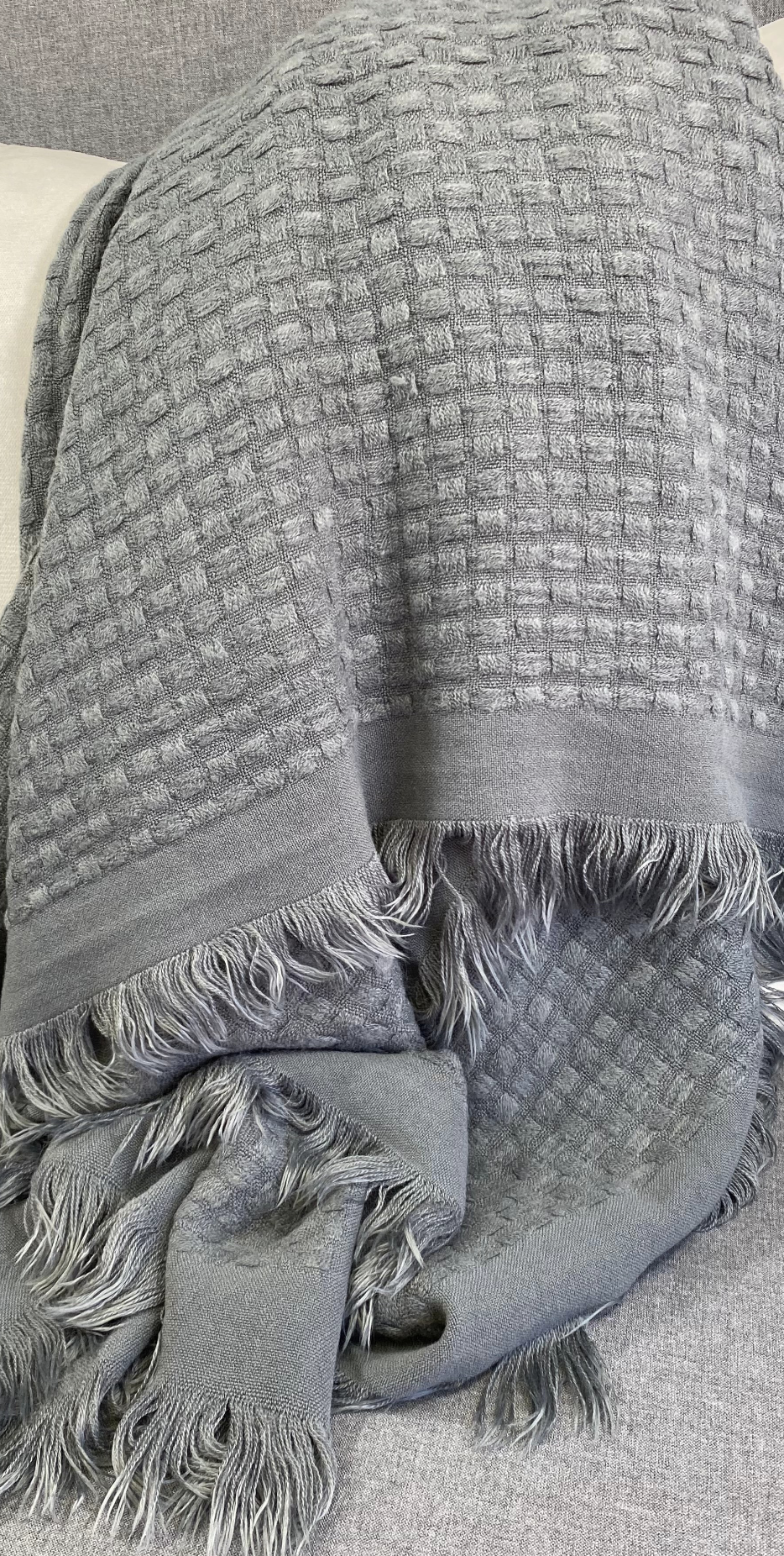 Luxury Throw – 50" × 60" – Waffle Weave Slate