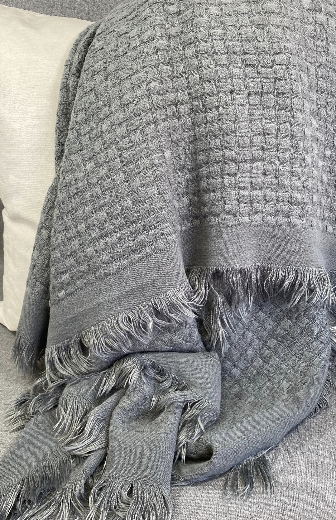 Luxury Throw – 50" × 60" – Waffle Weave Slate