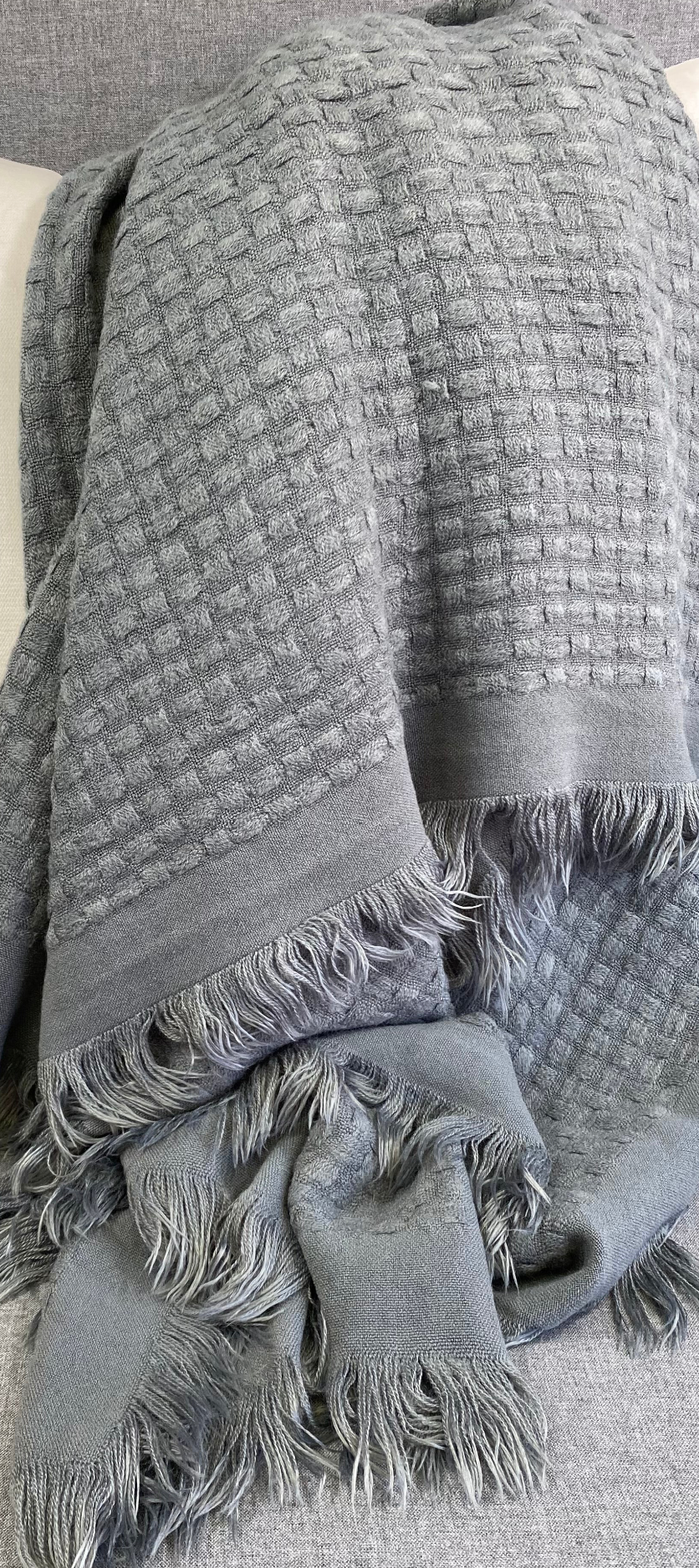 Luxury Throw – 50" × 60" – Waffle Weave Slate