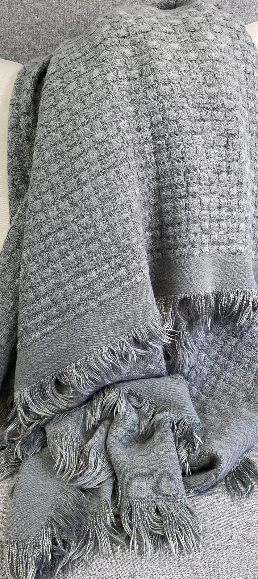 Luxury Throw – 50" × 60" – Waffle Weave Slate