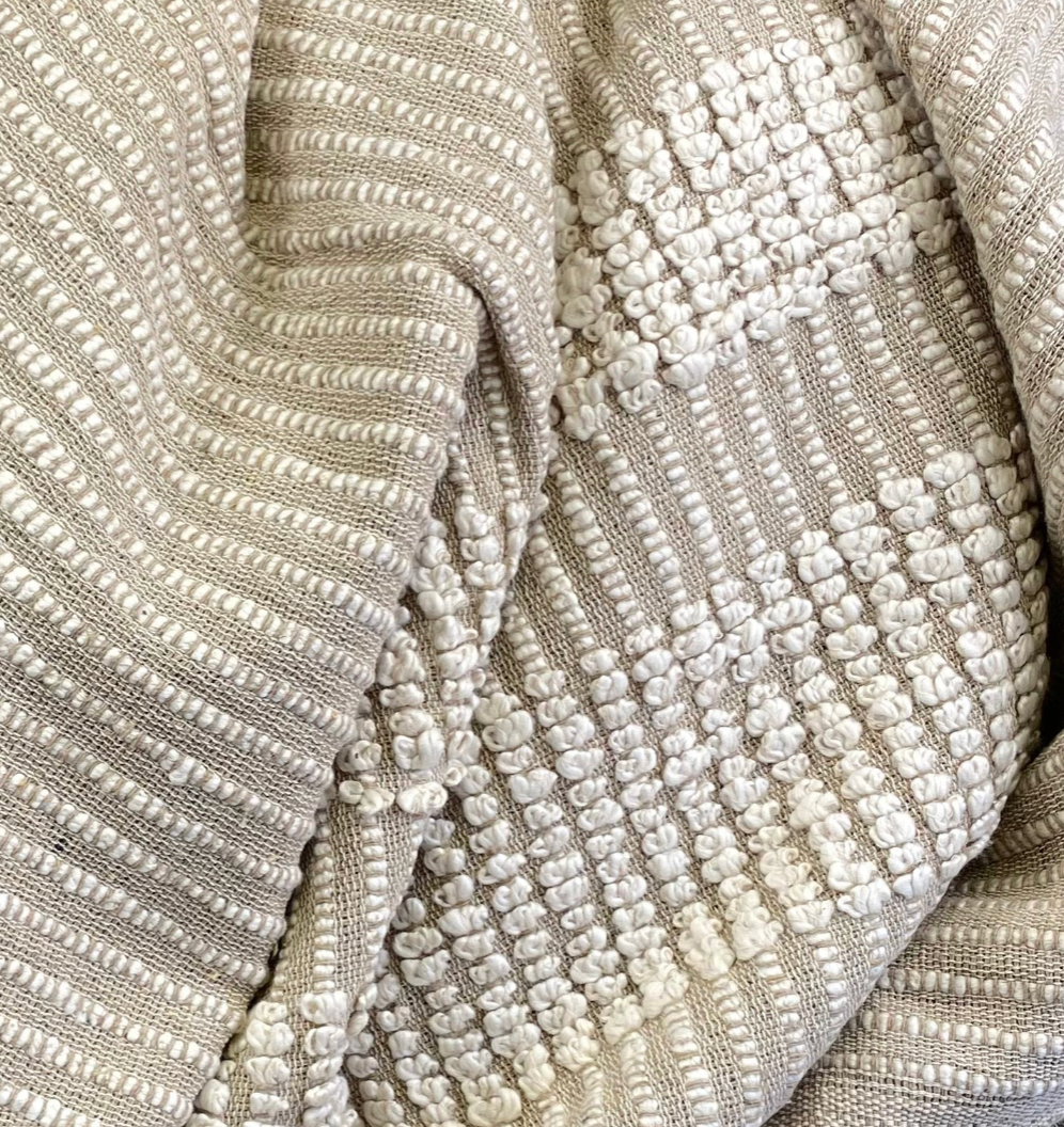 Luxury Throw – 50" × 60" – Woven Stripe Natural Throw
