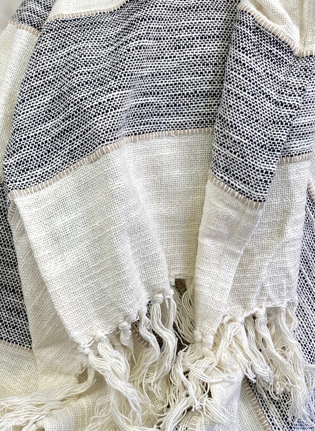 Luxury Throw – 50" × 60" – Striped Throw Black