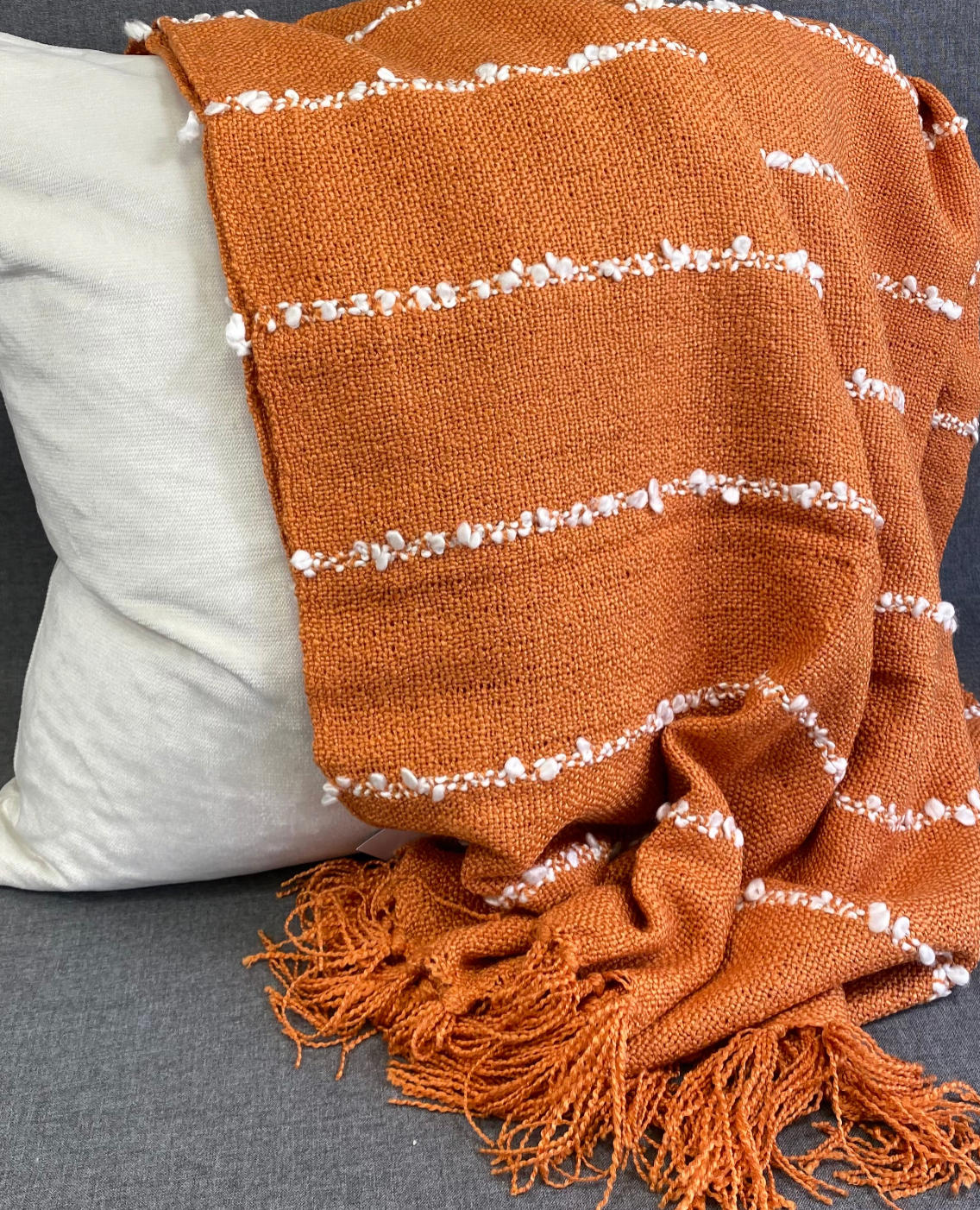 Luxury Throw – 50" × 60" – Striped Rust Throw