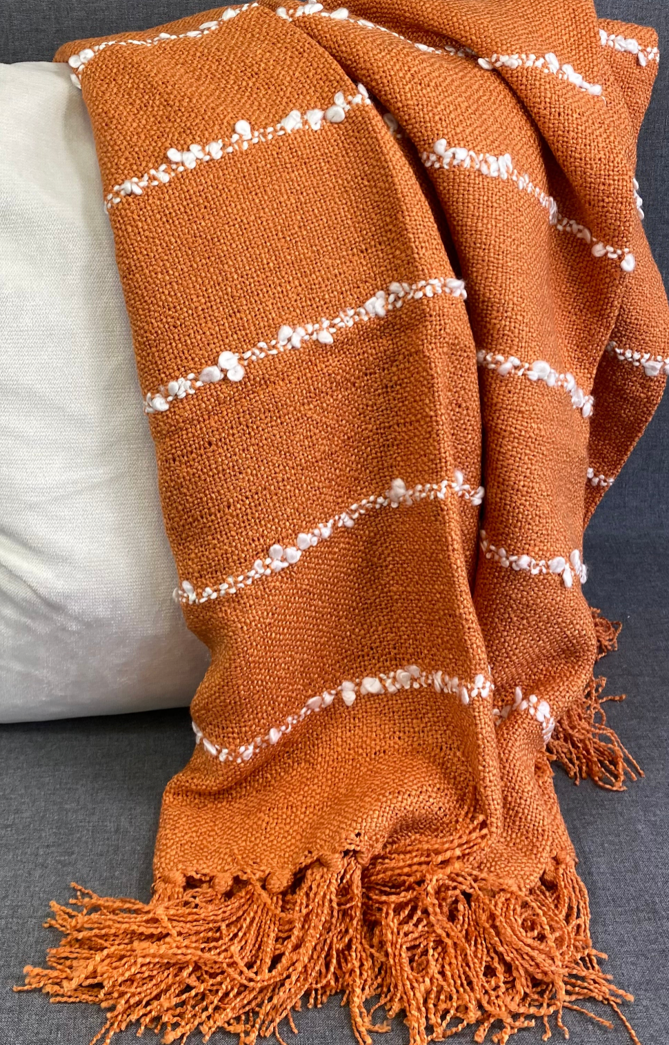 Luxury Throw – 50" × 60" – Striped Rust Throw