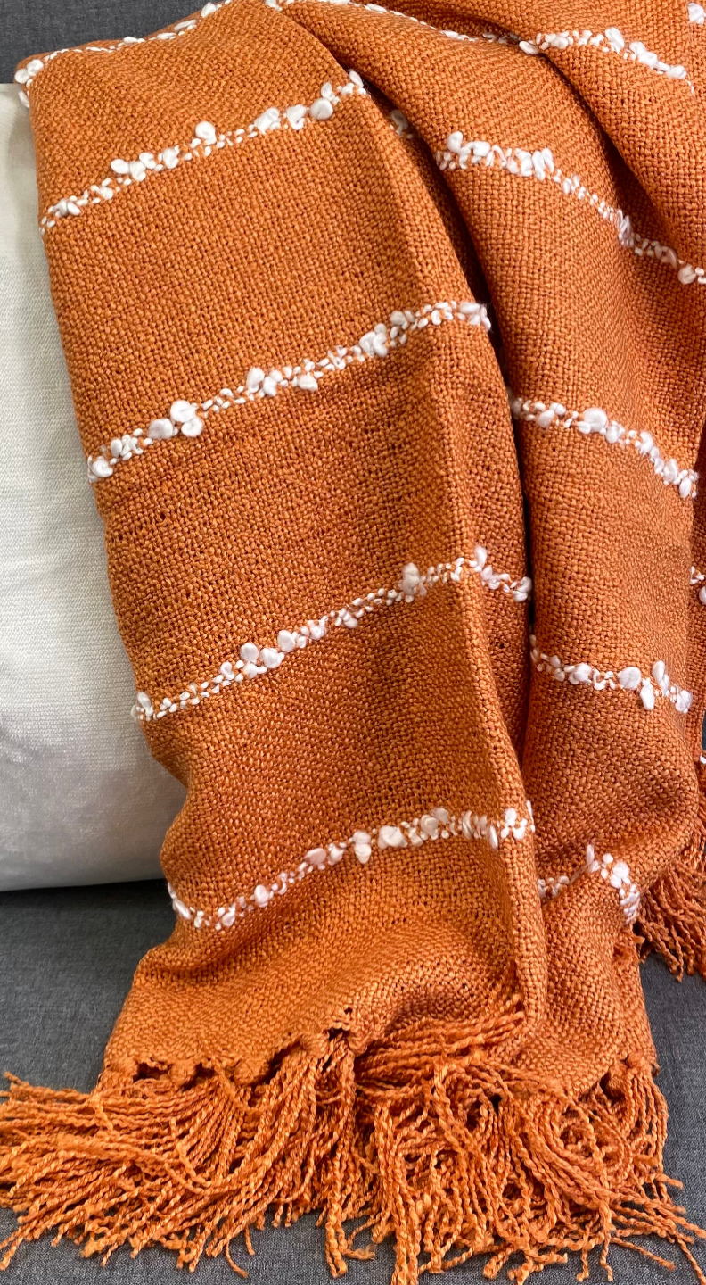 Luxury Throw – 50" × 60" – Striped Rust Throw