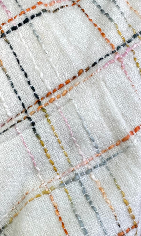 Luxury Throw – 50" × 60" – Crosshatch White Multi