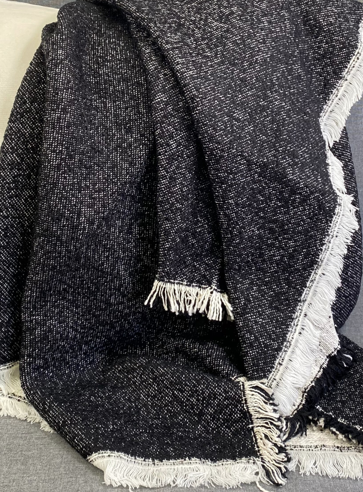 Luxury Throw – 50" × 60" – Reversible Black and White Throw