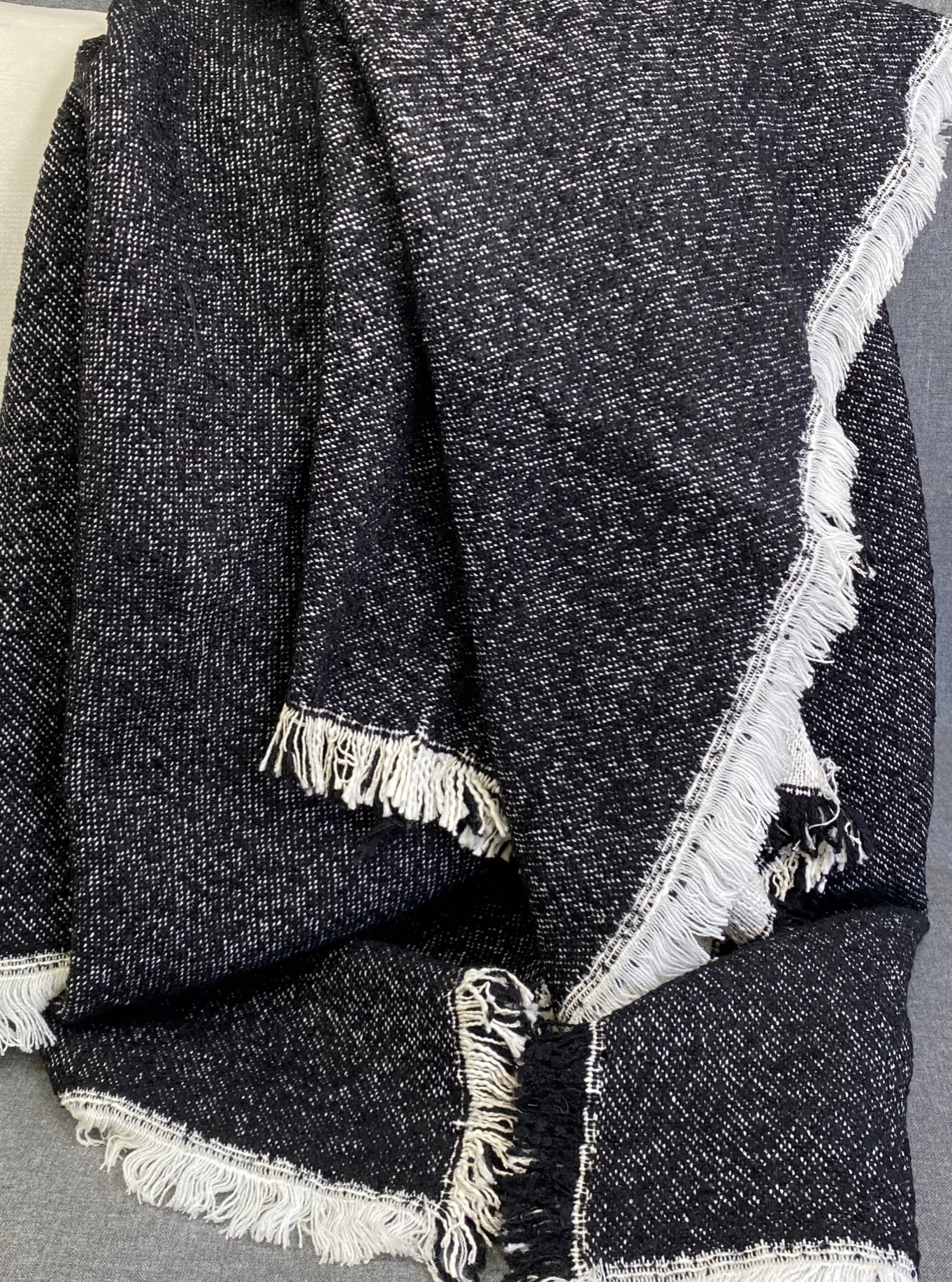 Luxury Throw – 50" × 60" – Reversible Black and White Throw