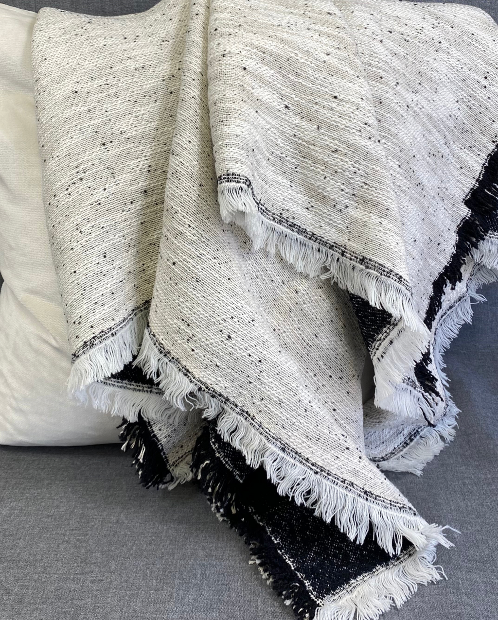 Luxury Throw – 50" × 60" – Reversible Black and White Throw