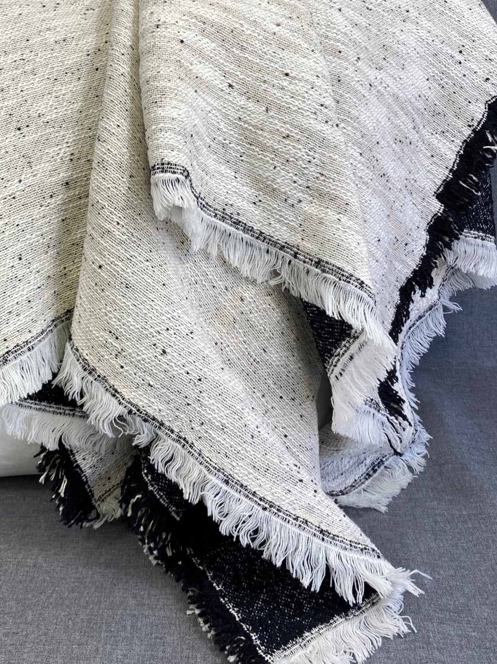 Luxury Throw – 50" × 60" – Reversible Black and White Throw
