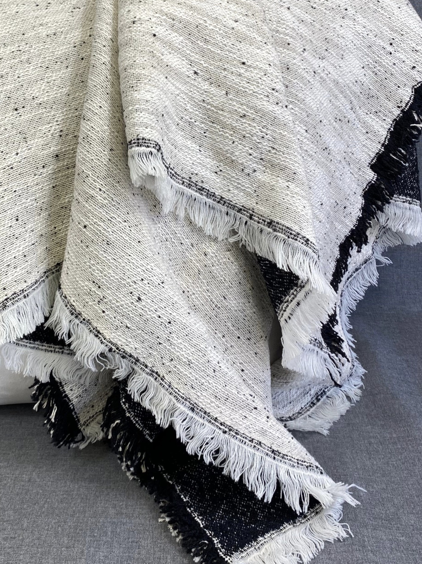 Luxury Throw – 50" × 60" – Reversible Black and White Throw