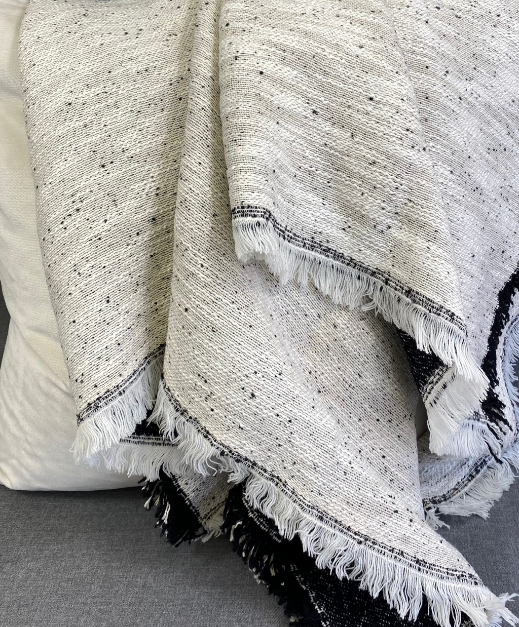 Luxury Throw – 50" × 60" – Reversible Black and White Throw