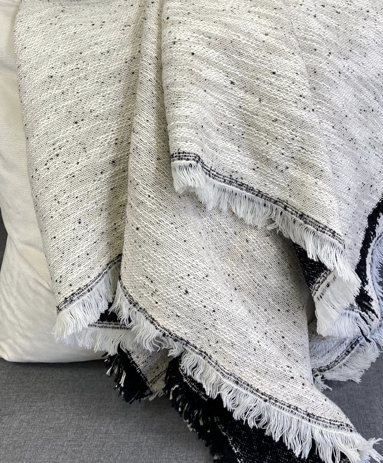 Luxury Throw – 50" × 60" – Reversible Black and White Throw