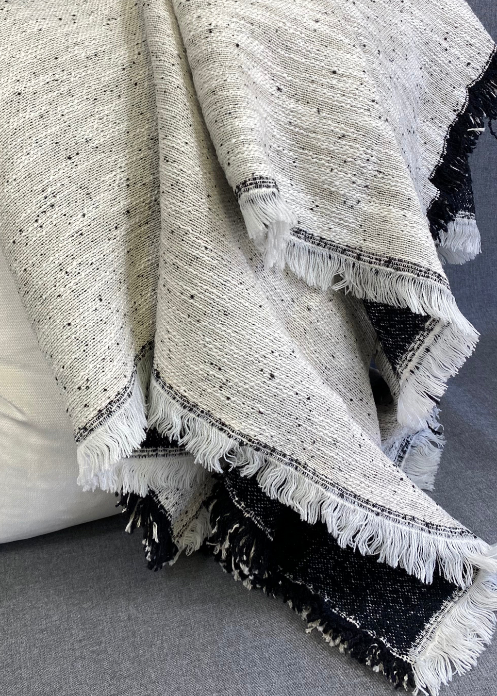 Luxury Throw – 50" × 60" – Reversible Black and White Throw