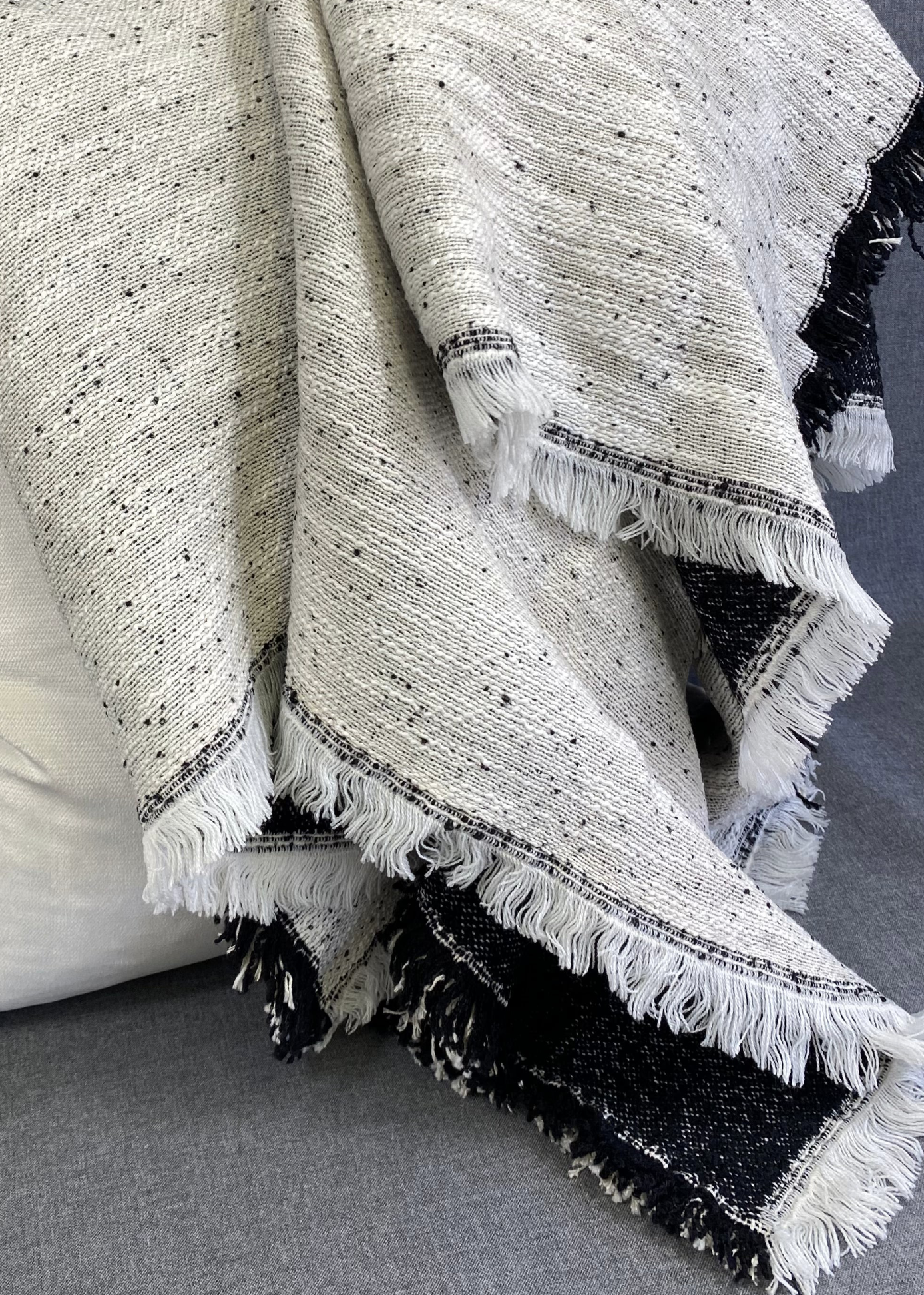 Luxury Throw – 50" × 60" – Reversible Black and White Throw