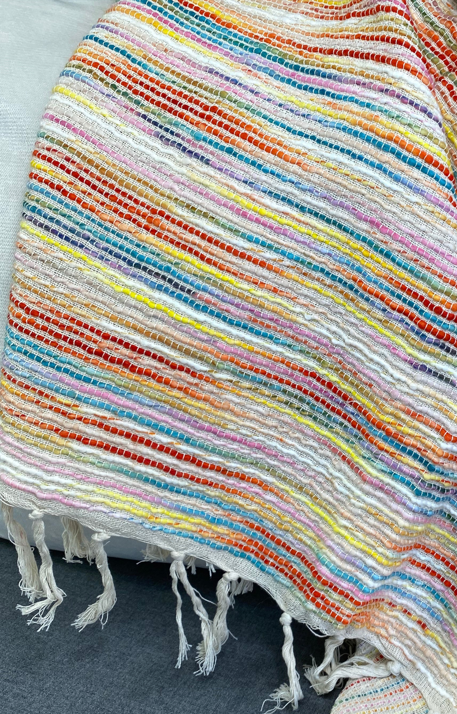 Luxury Throw – 50" × 60" – Radiant Rainbow Stripe Multi