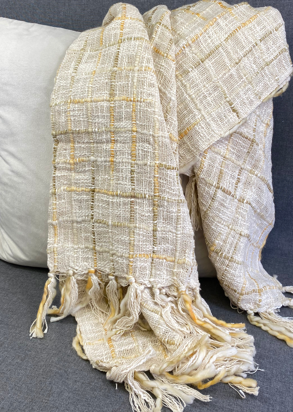 Luxury Throw – 50" × 60" – Cross Hatch Weave Wheat