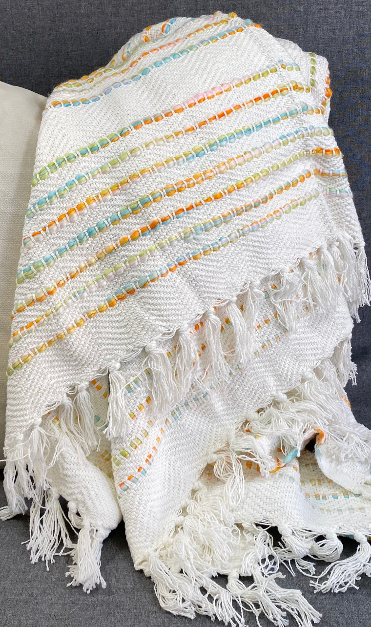 Luxury Throw – 50" × 60" – Rainbow Stripe Multi