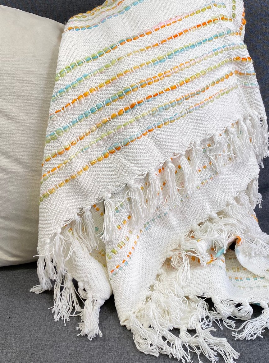 Luxury Throw – 50" × 60" – Rainbow Stripe Multi