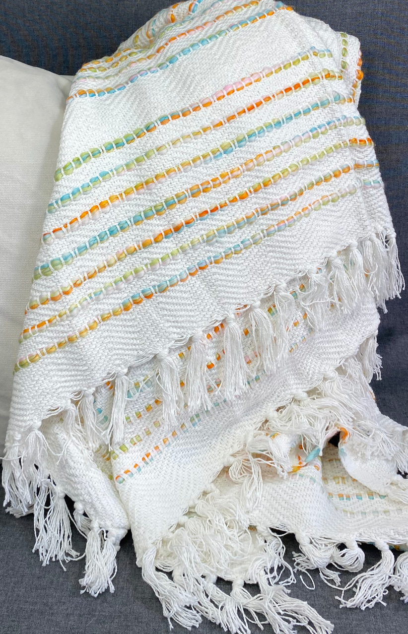 Luxury Throw – 50" × 60" – Rainbow Stripe Multi