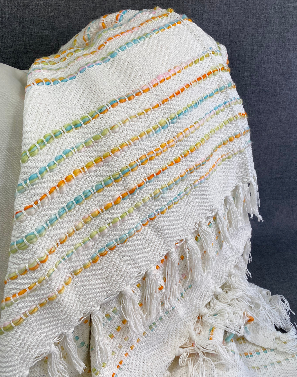 Luxury Throw – 50" × 60" – Rainbow Stripe Multi