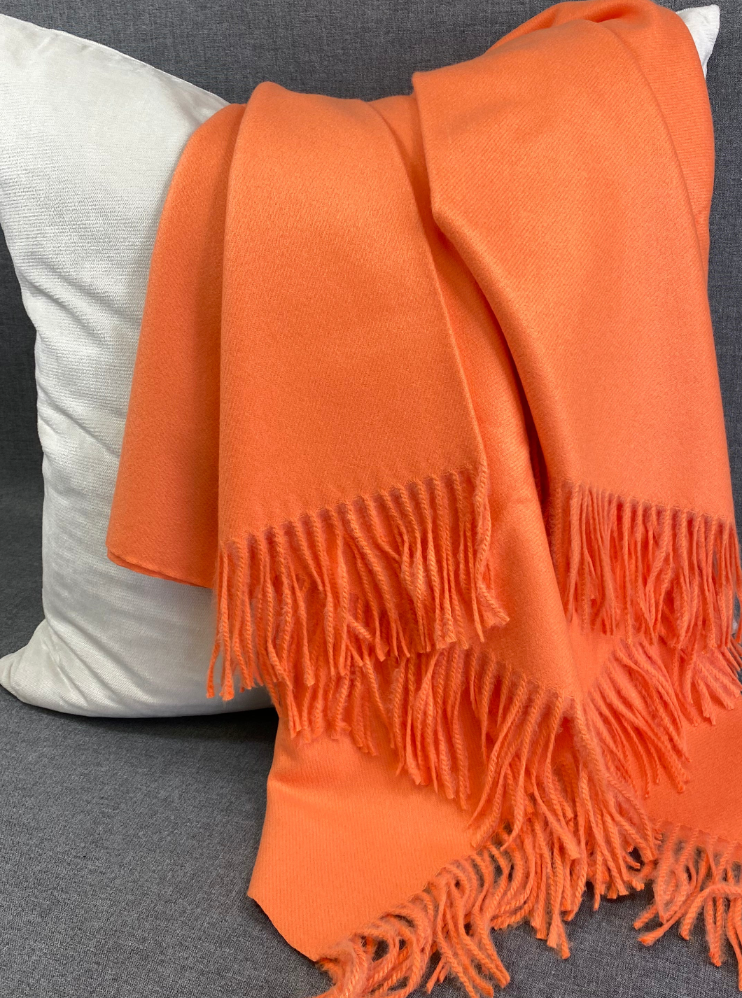 Luxury Throw – 68" × 50" – Faux Cashmere Coral