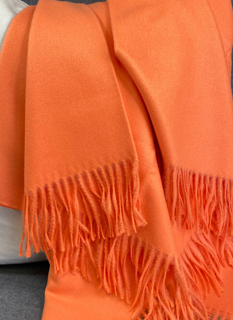 Luxury Throw – 68" × 50" – Faux Cashmere Coral