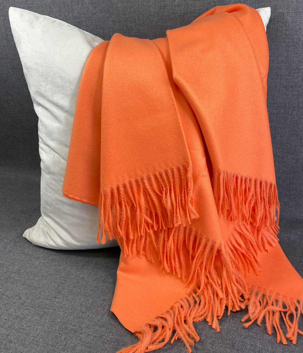 Luxury Throw – 68" × 50" – Faux Cashmere Coral