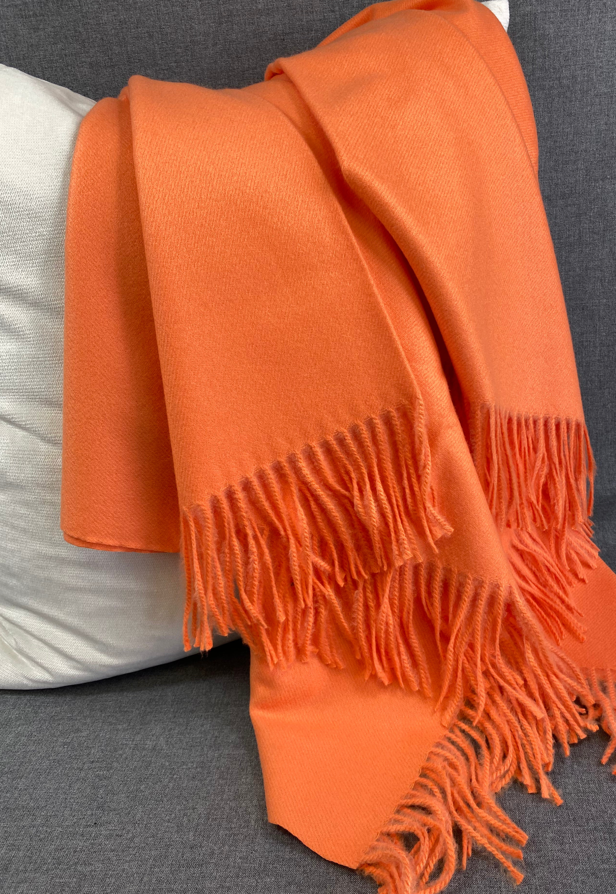 Luxury Throw – 68" × 50" – Faux Cashmere Coral