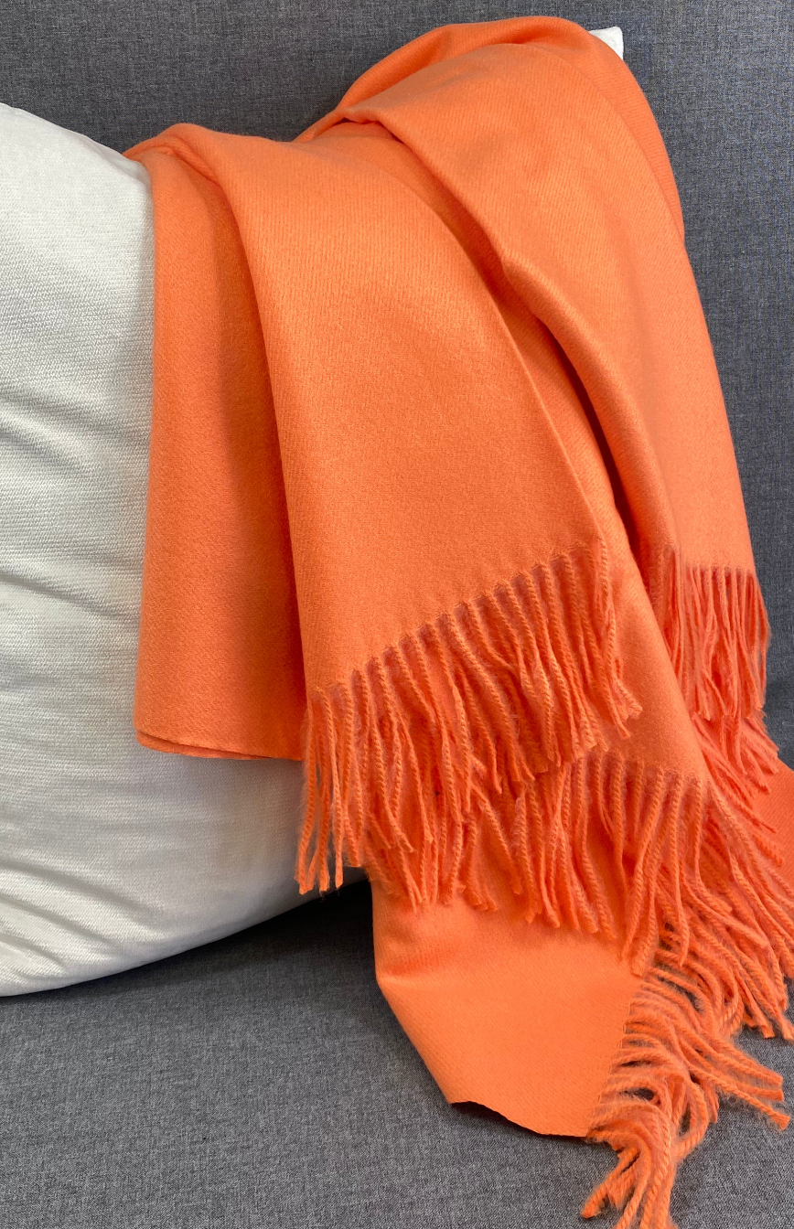 Luxury Throw – 68" × 50" – Faux Cashmere Coral