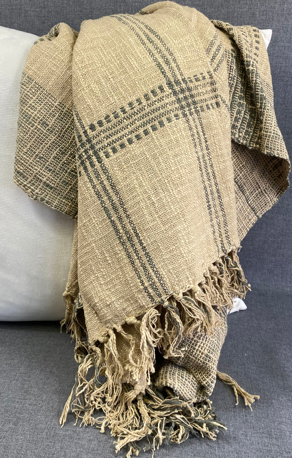 Luxury Throw – 50" × 60" – Plaid Natural Throw