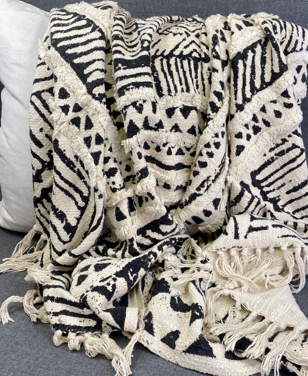 Luxury Throw – 50" × 60" – Embellished Black Print