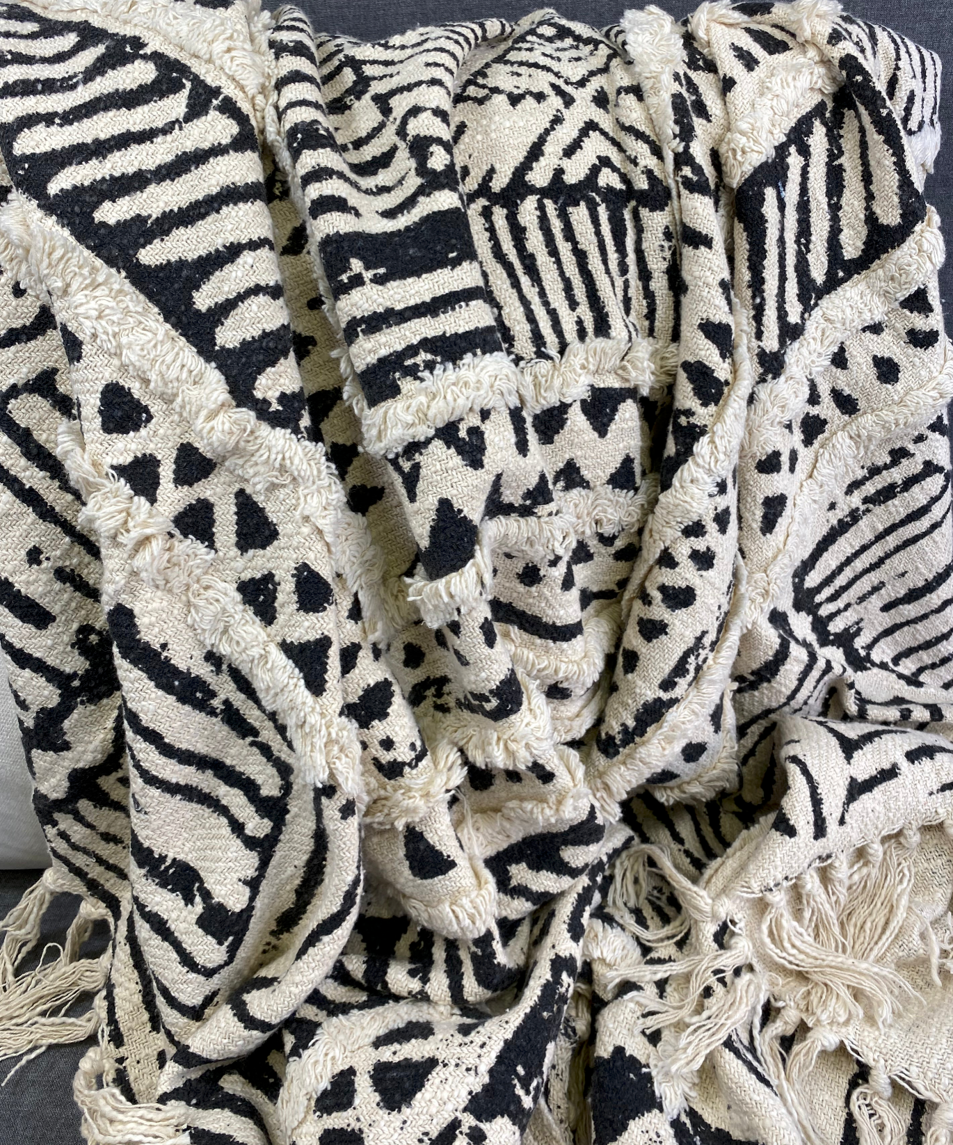 Luxury Throw – 50" × 60" – Embellished Black Print