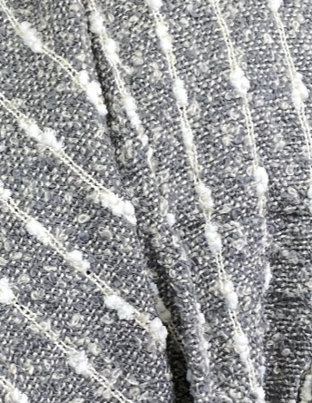 Luxury Throw – 50" × 60" – Grey and White Knit Stripe