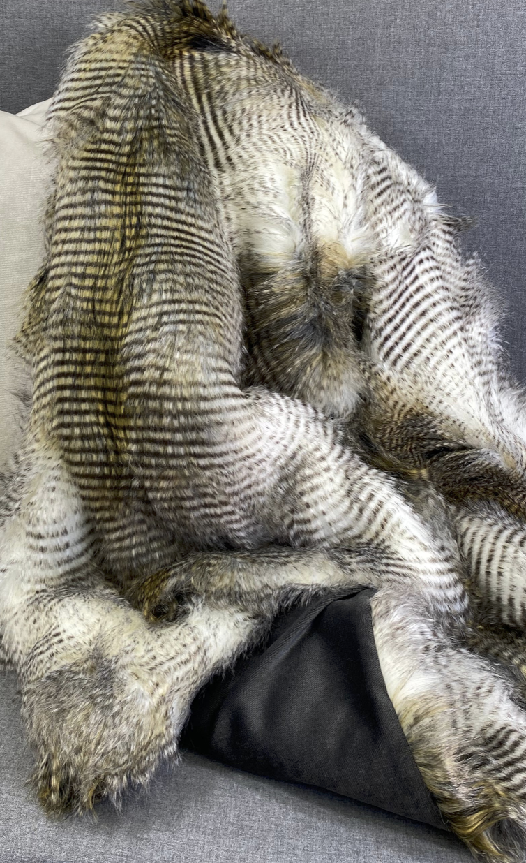 Luxury Throw – 52" × 62" – Alaskan Hawk Fur