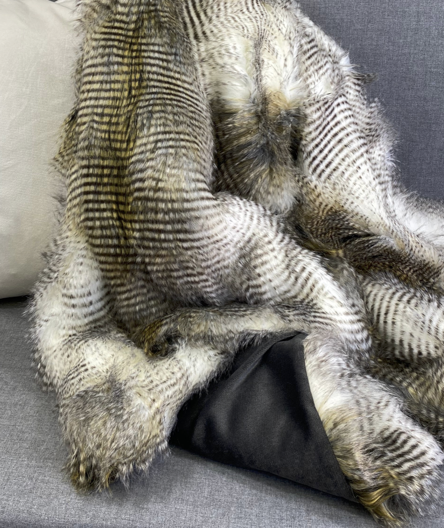 Luxury Throw – 52" × 62" – Alaskan Hawk Fur