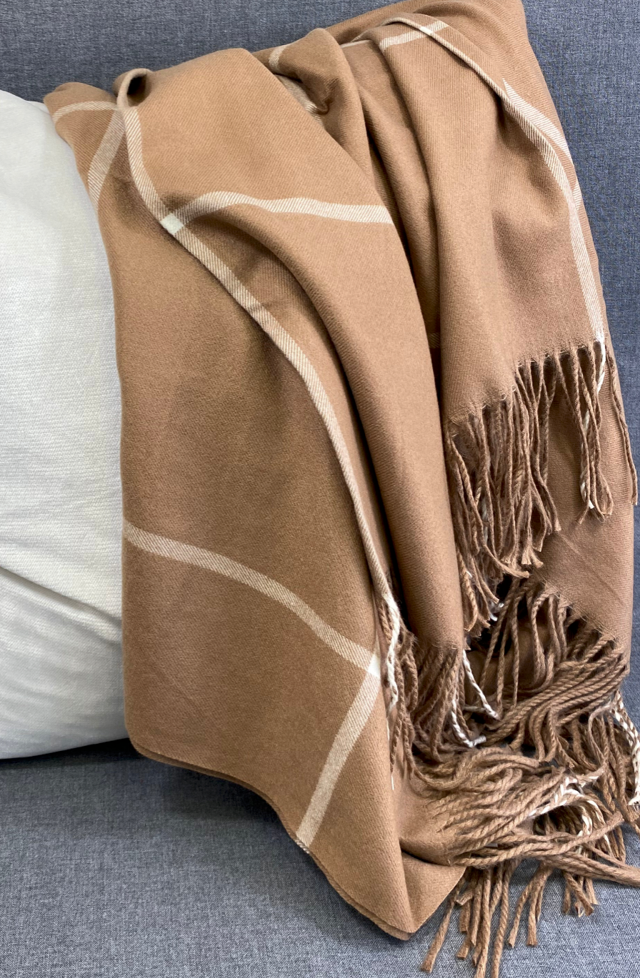 Luxury Throw – 50" × 60" – Glasgow Camel