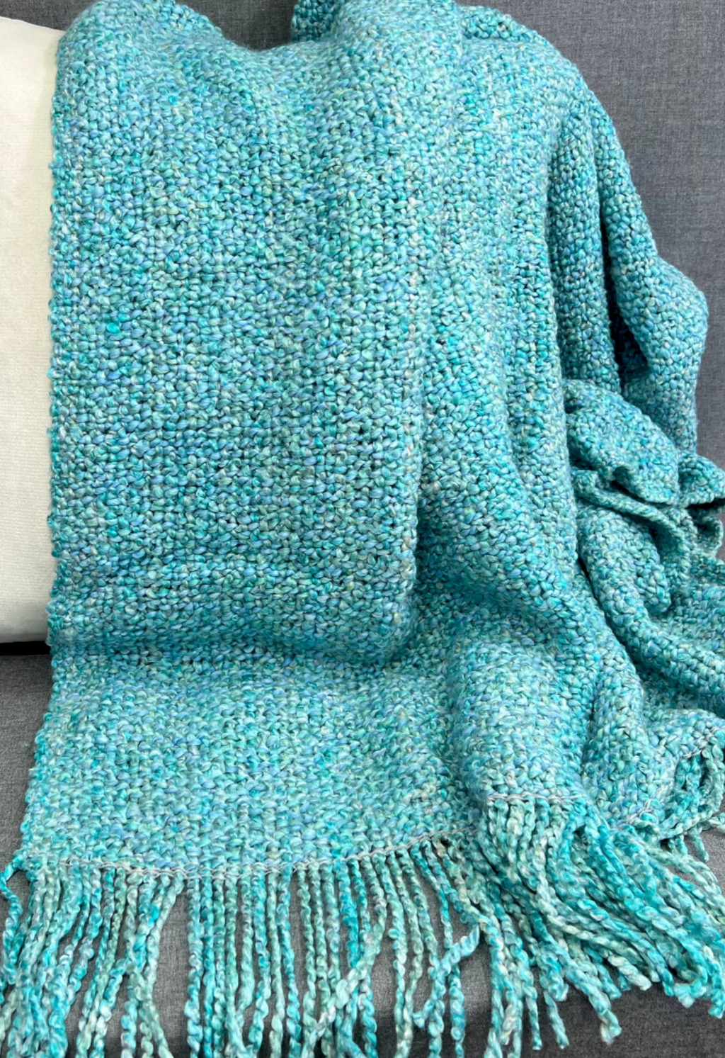 Luxury Throw – 40" × 70" – Campbell Aqua