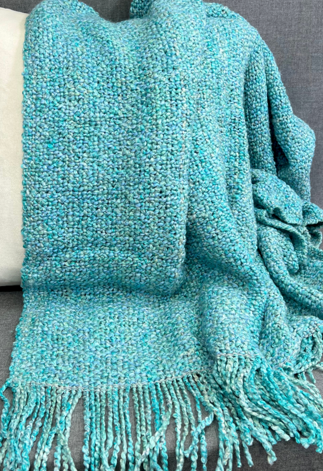Luxury Throw – 40" × 70" – Campbell Aqua