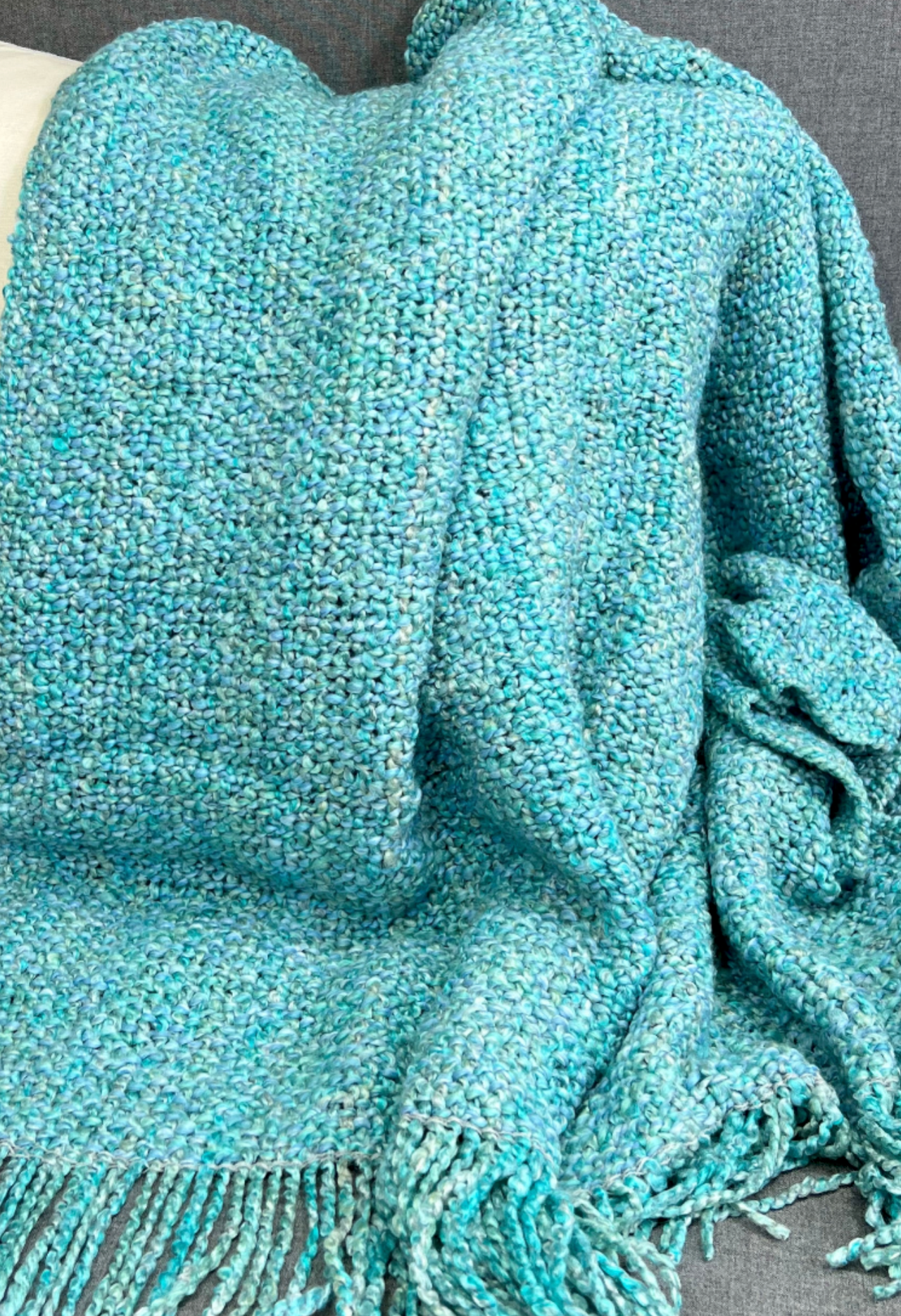 Luxury Throw – 40" × 70" – Campbell Aqua