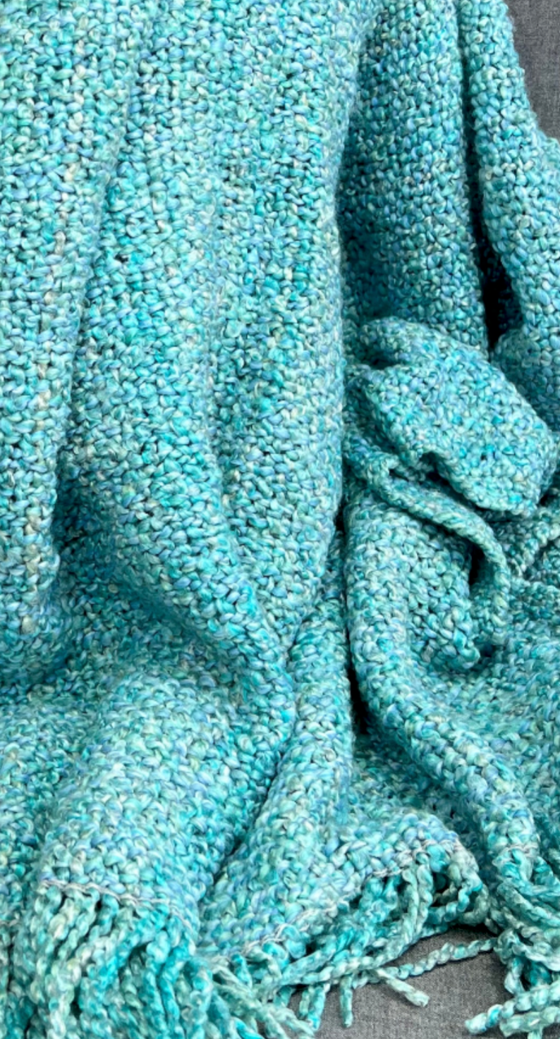 Luxury Throw – 40" × 70" – Campbell Aqua