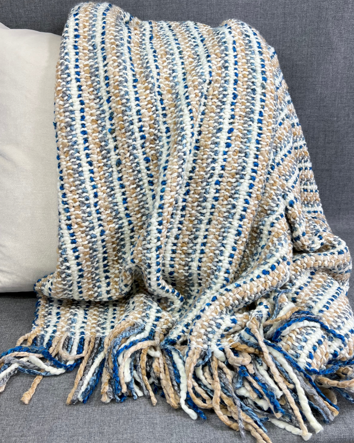 Luxury Knit Throw – 40" × 70" – Stria Driftwood