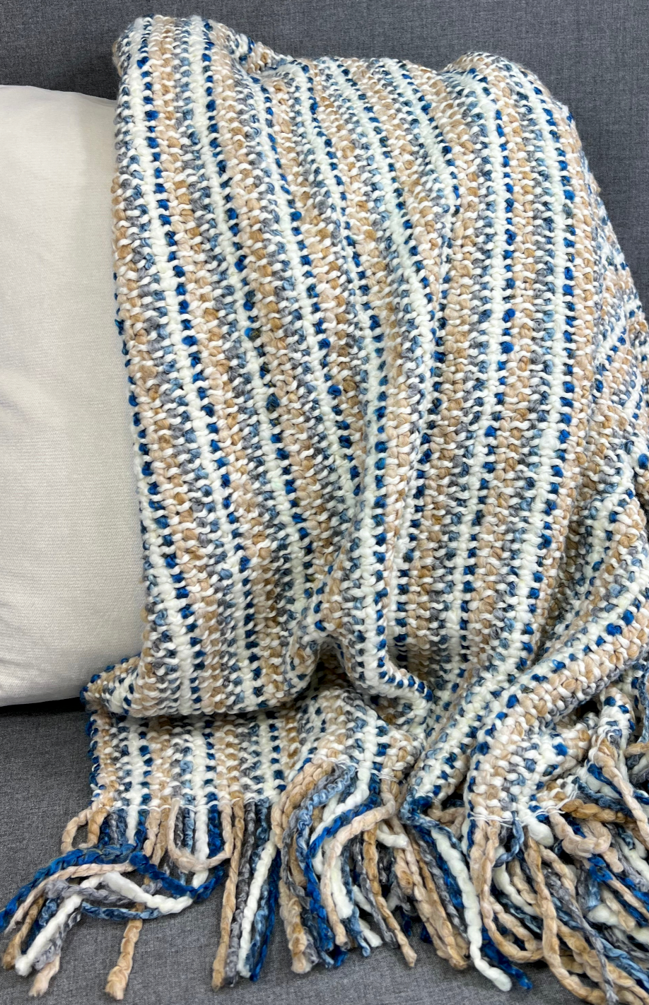 Luxury Knit Throw – 40" × 70" – Stria Driftwood
