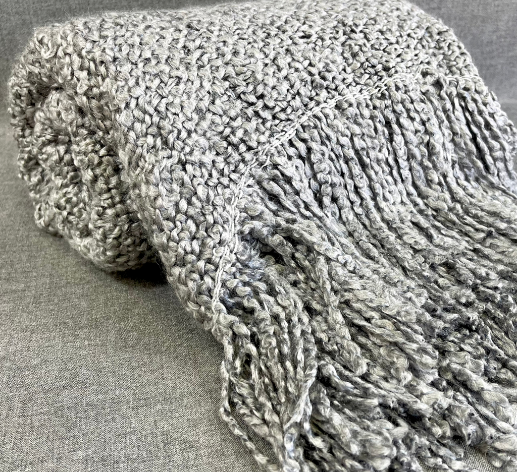 Luxury Knit Throw – 52" × 62" – Fog Deep Grey